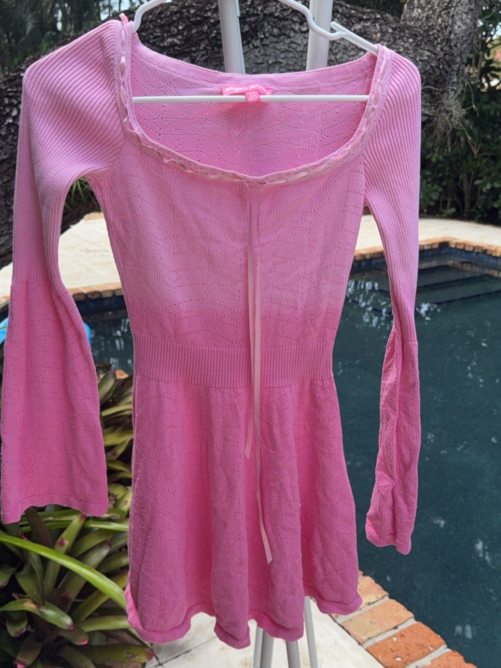 Sugar Thrillz Pink Ribbed Knit One-Piece Dress